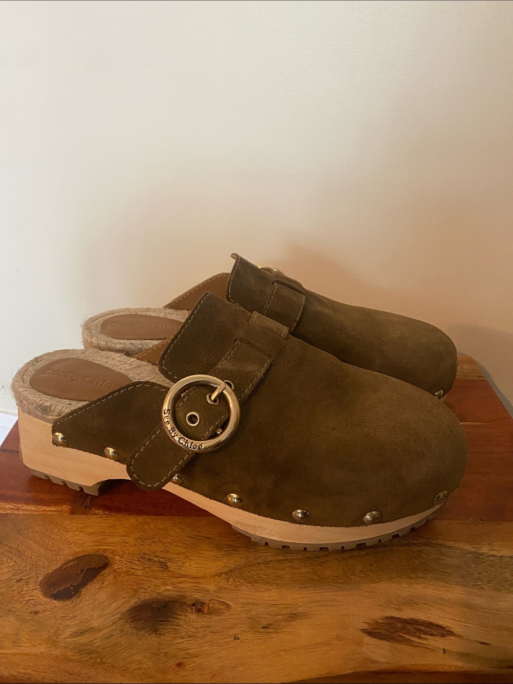 See by Chloe Viviane platform wooden Clog in Tobacco size 38 - Picture 2 of 12